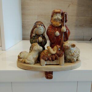 Nativity Scene Mantle/Shelf Stocking Hanger